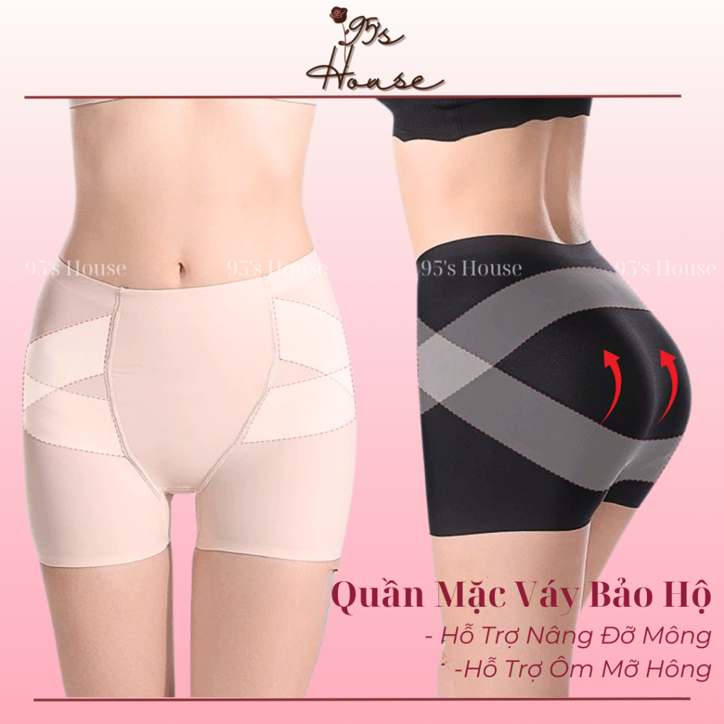 Quần Mặc Trong Váy Nâng Đẩy Mông Su Đúc Chống Chảy Xệ Không Đường May QV03 [95's House]