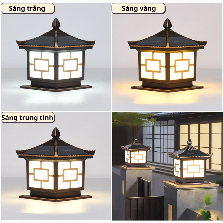 Ảnh Đèn Trụ Cổng Mái Ngói Năng Lượng Mặt Trời TP SOLAR Thế Hệ Mới, Chất Liệu Hợp Kim Nhôm, Chống Nước IP68 - Bảo Hành 3 Năm 3