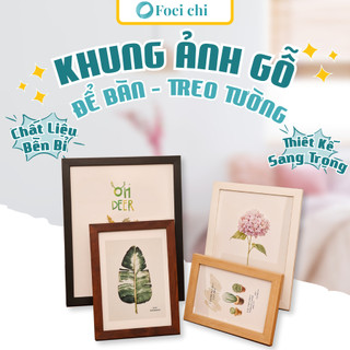 Khung ảnh để bàn bằng gỗ , mặt kính TẶNG KÈM CHÂN CHỐNG size 12x17 cm, 14.5x19.6 cm