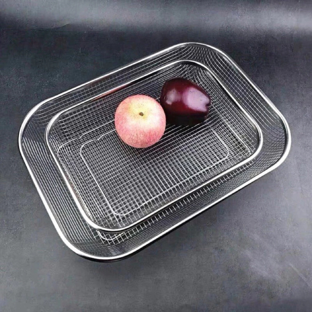 COMBO RỔ LƯỚI INOX 304 CAO CẤP ĐA KÍCH THƯỚC, RỔ ĐỰNG ĐỒ CHIÊN RÁN NHÀ BẾP TIỆN LỢI, Không Lo Rỉ Sét Khi Sử Dụng Lâu Dài