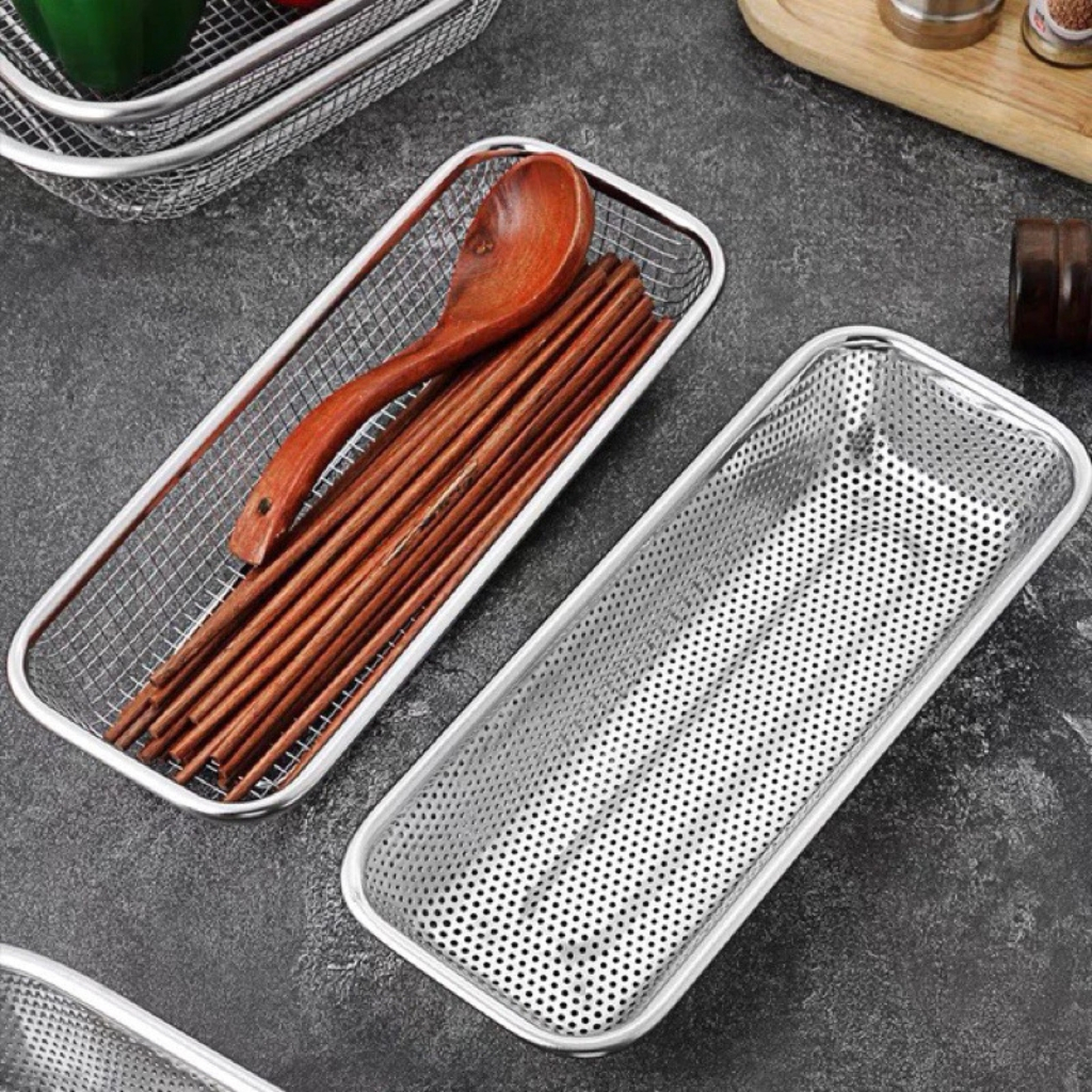 COMBO RỔ LƯỚI INOX 304 CAO CẤP ĐA KÍCH THƯỚC, RỔ ĐỰNG ĐỒ CHIÊN RÁN NHÀ BẾP TIỆN LỢI, Không Lo Rỉ Sét Khi Sử Dụng Lâu Dài