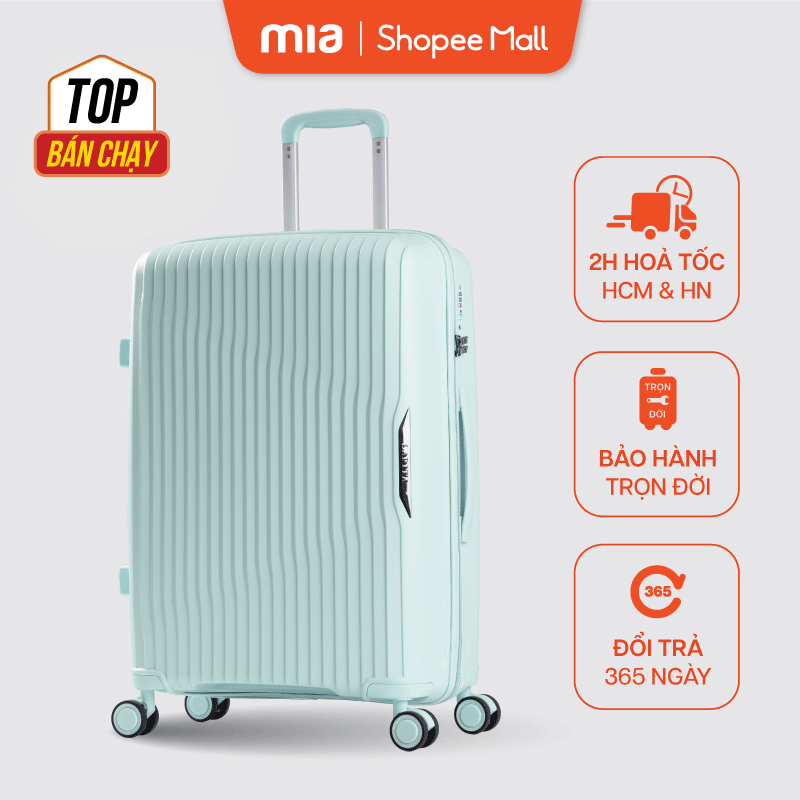 Ảnh Vali Kéo MIAvn Larita ROTA - Size 20/24/28, Nhựa PP Dẻo Siêu Bền, Hạn Chế Bể Vỡ, Khoá TSA,Bảo Hành Trọn Đời 2