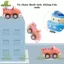 Bộ 6 Xe Đồ Chơi Hoạt Hình Rattle Cars Cute Dành Cho Bé Từ 1-3 Tuổi Xe Chạy Đà Quà Tặng Cho Bé BỐ KHỦNG LONG