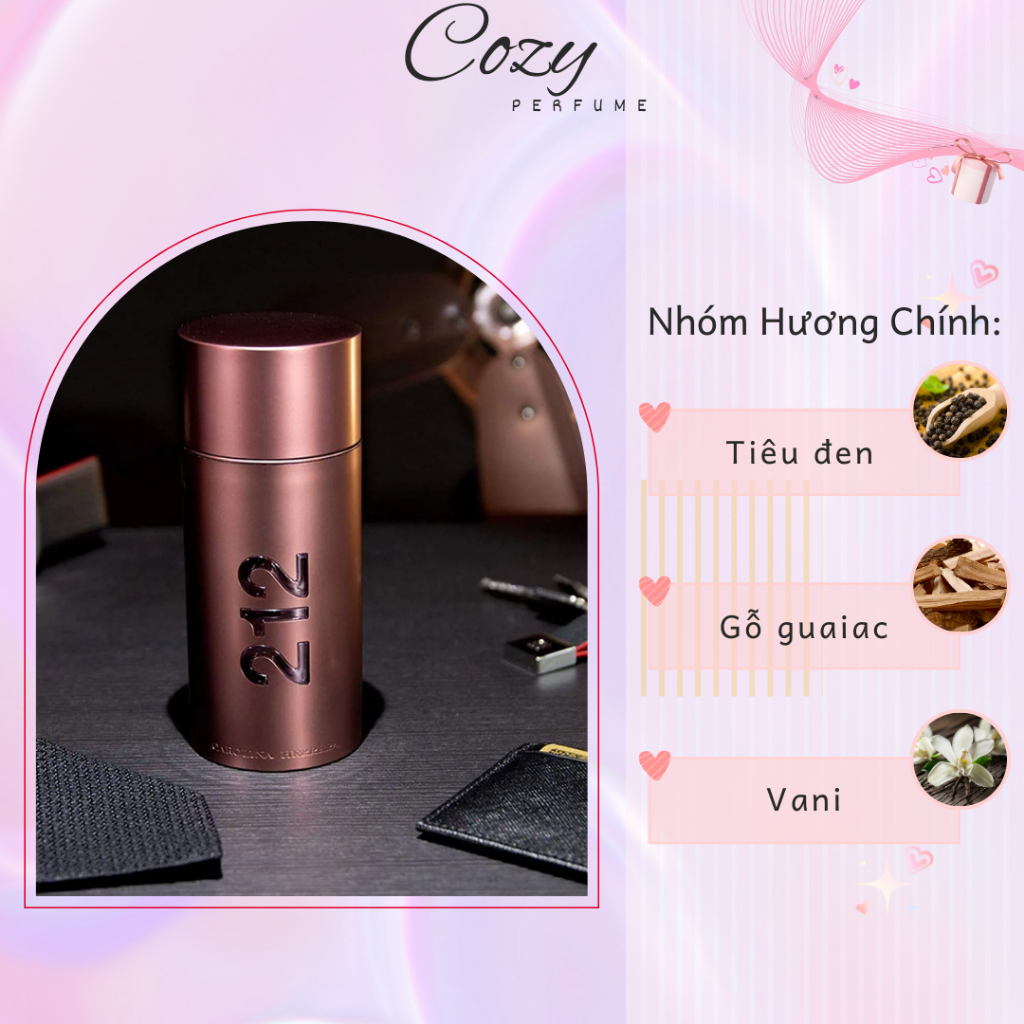 Nước hoa nam 212 Sexy Men Chiết 5ml/10ml Hương thơm Cuốn hút, Nam tính-Cozy Perfume