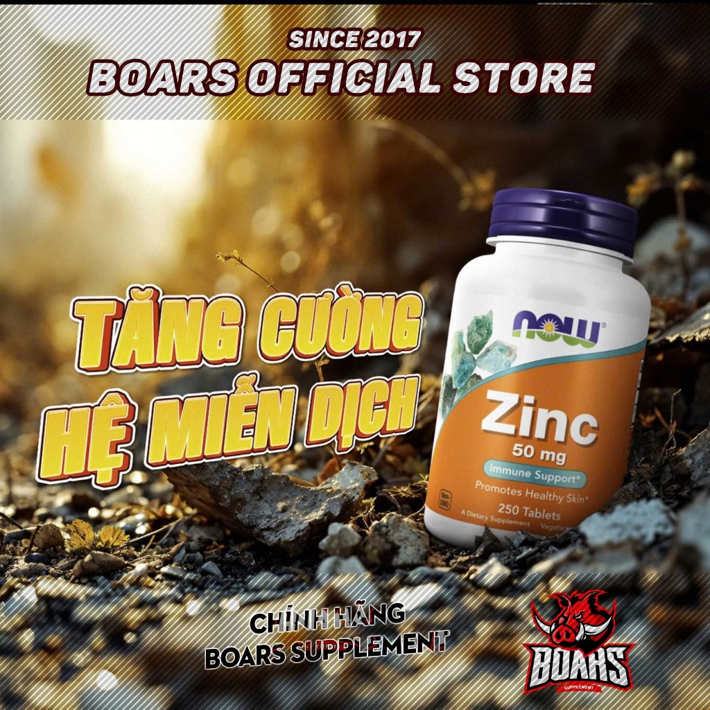 VIÊN UỐNG NOW ZINC GLUCONATE 50MG HÀM LƯỢNG CAO, TĂNG CƯỜNG SỨC KHỎE