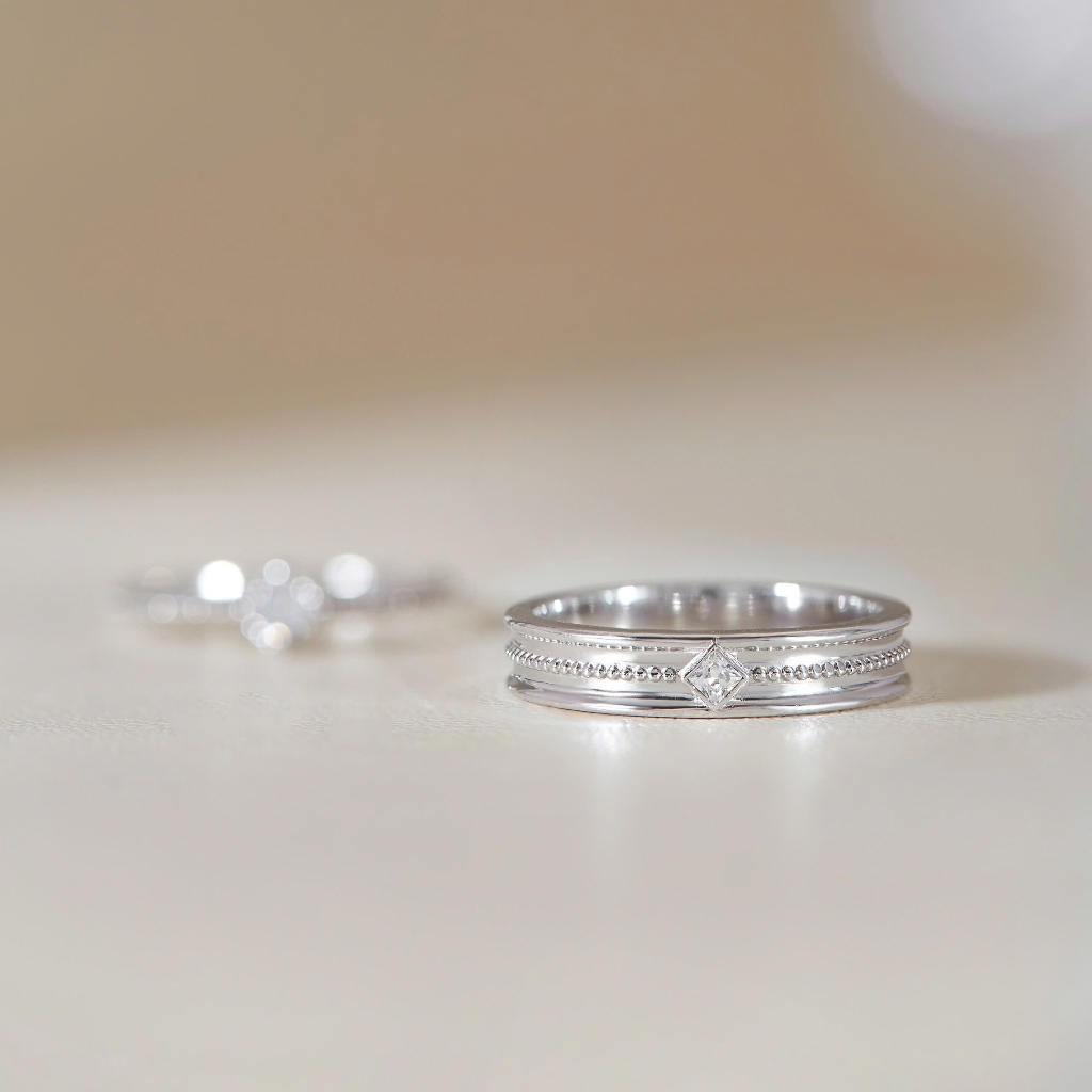 Ảnh Nhẫn cưới bạc 925 full kim cương vàng tây 18k bản to đẹp uy tín Gix Jewel 1