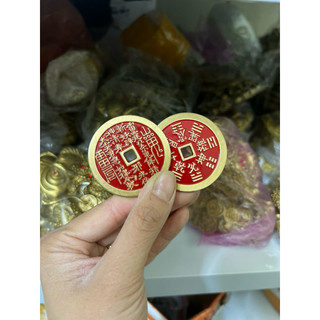 Đồng Xu Trân trach Chi Bảo Nhỏ 4cm bằng đồng vật phẩm phong thuỷ