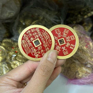 Đồng Xu Trân trach Chi Bảo Nhỏ 4cm bằng đồng vật phẩm phong thuỷ