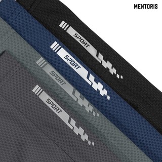 Quần Short Thể Thao Nam Mentoris Chất Liệu Vải Thun Lạnh Họa Tiết Trẻ Trung Năng Động MSR2505