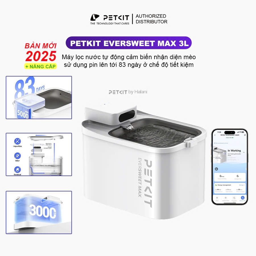 Ảnh MÁY NƯỚC THƯƠNG HIỆU PETKIT EVERSWEET MAX 3L (KHÔNG DÂY) 1