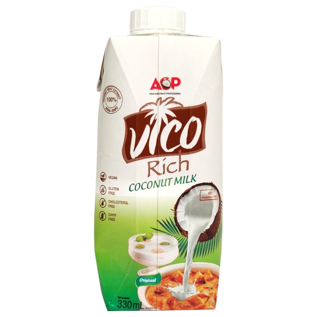 Nước Cốt Dừa VICO RICH ACP Hộp 330ml Và 1L, Hương Vị Đậm Đà Vị Dừa Tự Nhiên Thơm Ngon Bổ Dưỡng