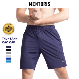 Quần Short Thể Thao Nam Mentoris Chất Liệu Vải Thun Lạnh Họa Tiết Trẻ Trung Năng Động MSR2505