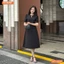 Đầm thiết kế BEMINE cổ tròn xẻ giọt nước đính cúc dáng chữ A phù hợp đi làm, đi dạo phố-MT10030