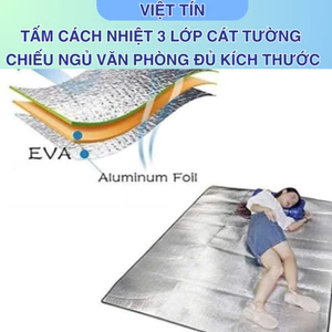Chiếu ngủ văn phòng, tấm thảm chải du lịch chất liệu xốp cách nhiệt 2 mặt bạc đủ kích thước