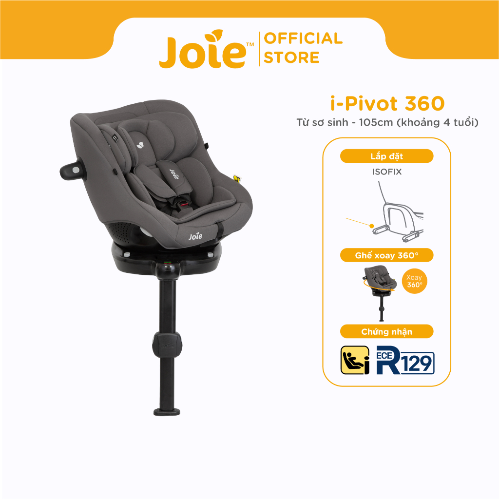 Ảnh Ghế ngồi ô tô cho bé Joie i-Pivot 360 Thunder | Ghế ngồi ô tô trẻ em cao cấp xoay 360 kết nối isofix 1