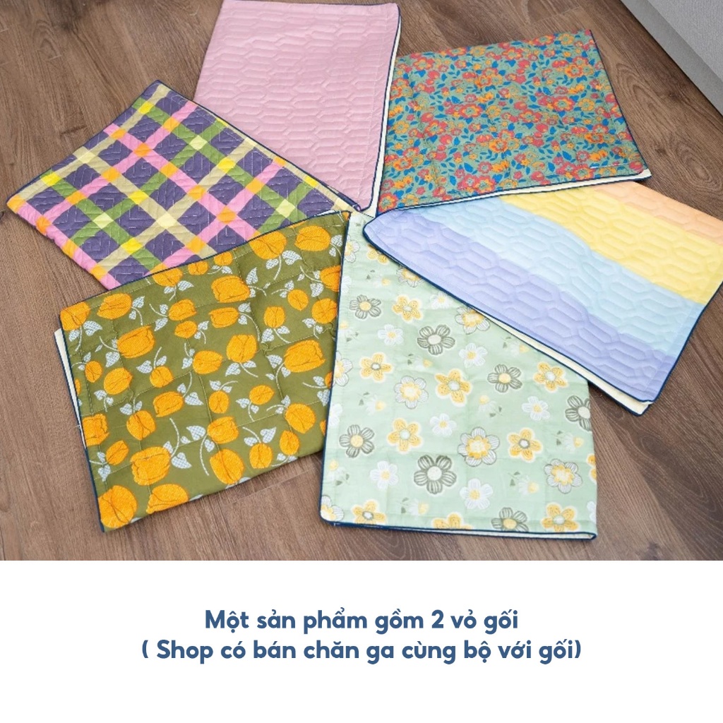Vỏ Gối Nằm Cotton 100% 50x70 (1 đôi) Có Khóa Kéo Cao Cấp, Bao Gối Nằm Lót Bông Đẹp Mát, Không Phai Xù Trangduongbeeding