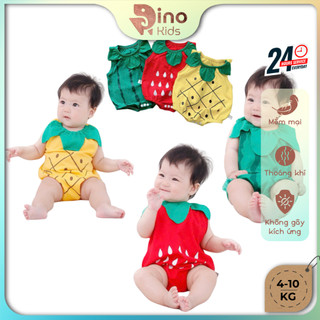 Body chip hình trái cây dễ thương cho bé 4-10kg. Bộ đồ liền thân cho bé mặc hè. Dino Kids