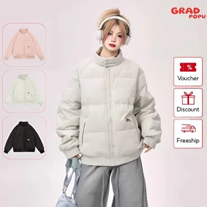 Áo phao nữ GRADPOPU PPAP08 dáng rộng thiết kế cổ đứng kiểu Nhật Bản , áo khoác phao béo bo chun dày dặn siêu ấm