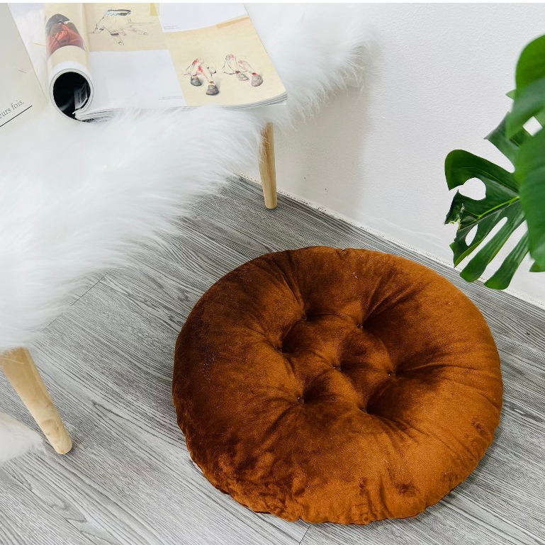 Đệm Ngồi bệt Hình Ttròn Đệm Ngồi Bàn Trà Chất Nỉ Nhung Size Đường Kính 40cm - Nhà Shy Home Decor