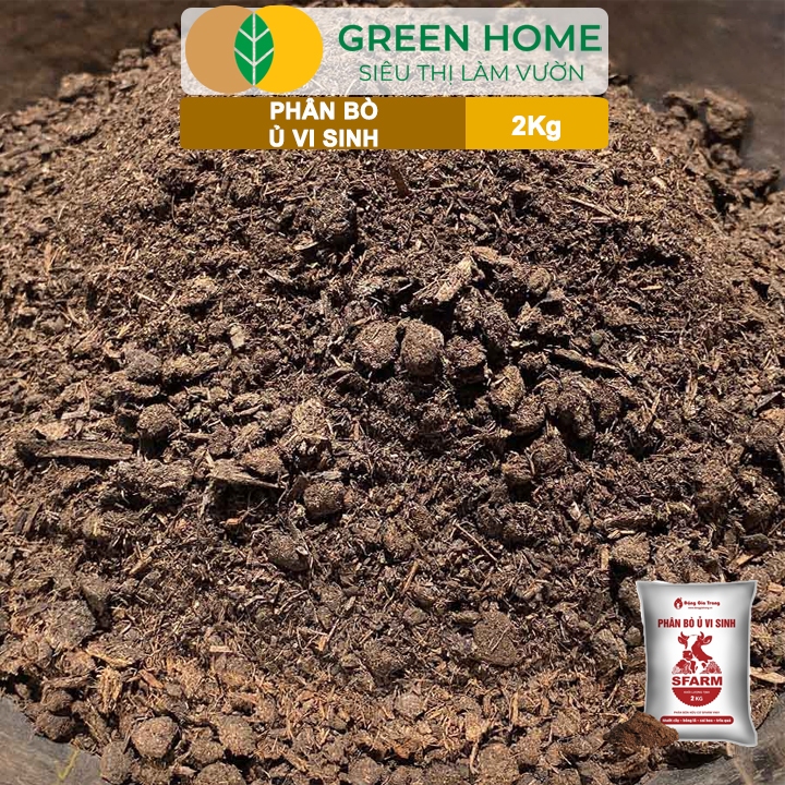 Ảnh Phân Bò Ủ Vi Sinh GreenHome, Sfarm, Bao 2kg, Bổ Sung Dinh Dưỡng Đa, Trung, Vi Lượng Và Acid Humic 2