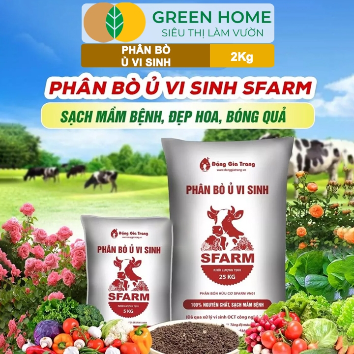 Ảnh Phân Bò Ủ Vi Sinh GreenHome, Sfarm, Bao 2kg, Bổ Sung Dinh Dưỡng Đa, Trung, Vi Lượng Và Acid Humic 4