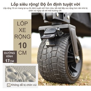 Xe kéo dã ngoại gấp gọn, cắm trại, đi dạo đựng đồ chinh phục mọi địa hình, khung thép bền Lysin -2 tầng - Sức Chứa 300L