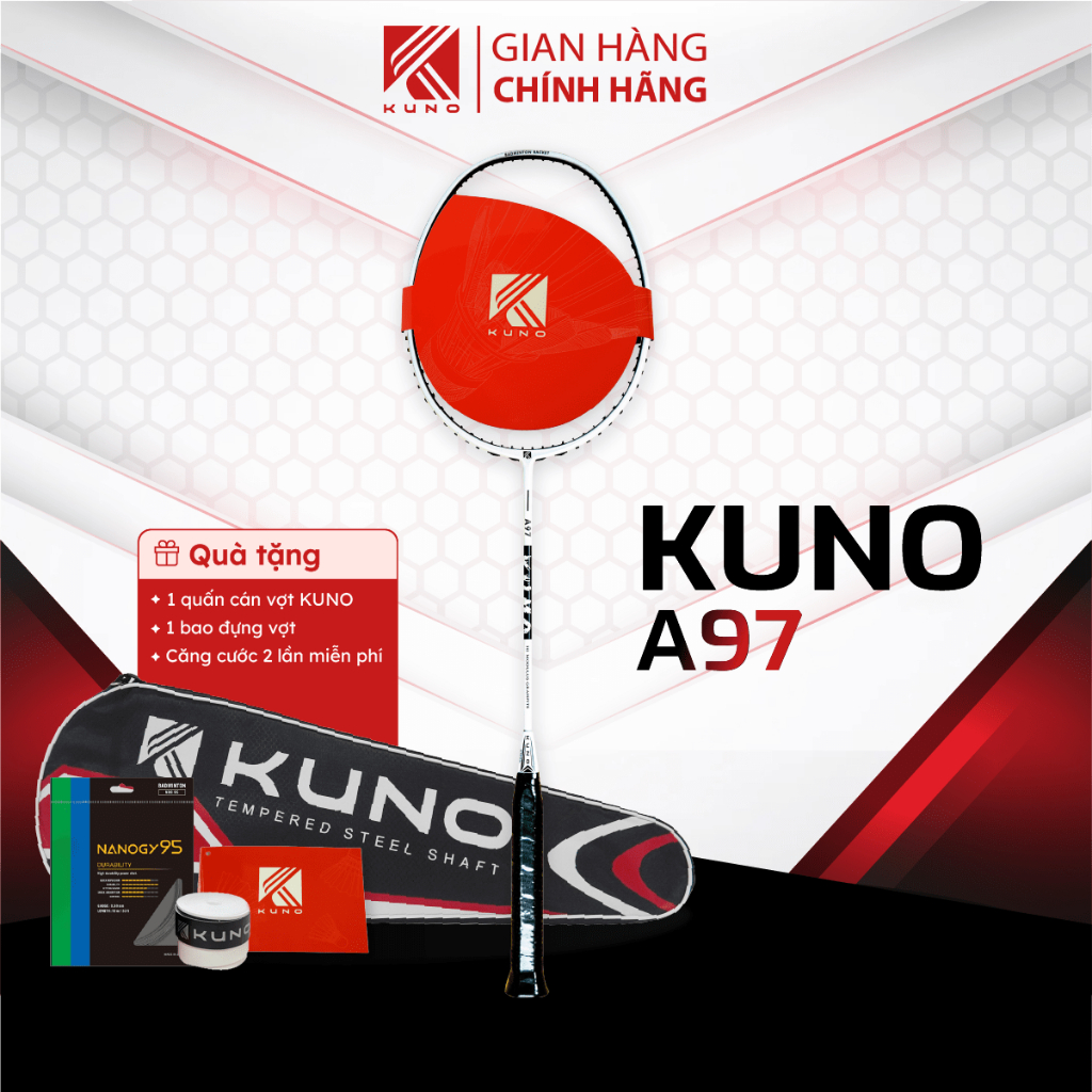 Ảnh Vợt Cầu Lông Kuno A97 chính hãng, công thủ toàn diện, chất liệu Carbon T700 cao cấp căng sẵn 10.5kg 1