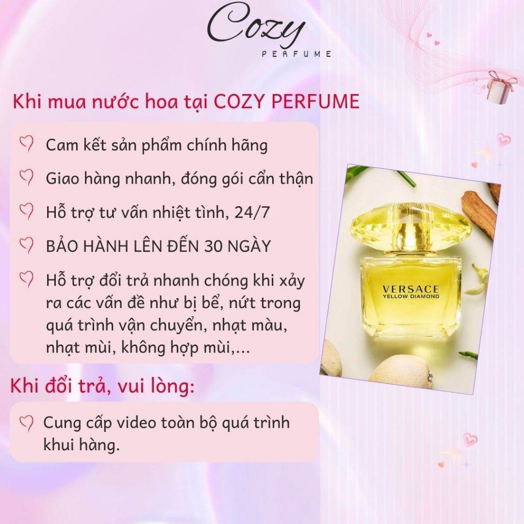 Nước hoa nữ Versace Yellow Diamond Chiết 5ml/10ml Hương thơm Sang trọng, Tươi mát - Cozy Perfume