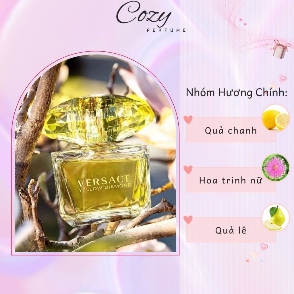 Nước hoa nữ Versace Yellow Diamond Chiết 5ml/10ml Hương thơm Sang trọng, Tươi mát - Cozy Perfume