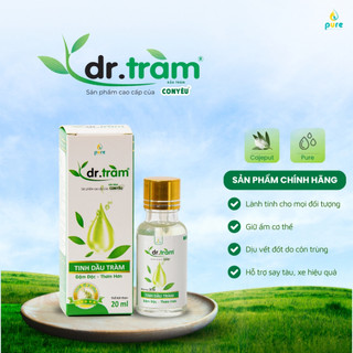 Tinh dầu Dr.Tràm PURE - Giữ ấm trẻ sơ sinh, trẻ nhỏ - Kháng khuẩn - Phòng cảm lạnh, trúng gió 20ml