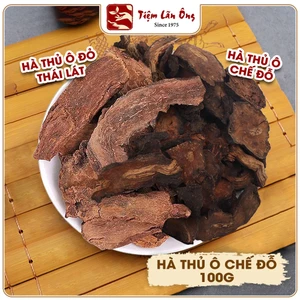 Hà thủ ô chế đỗ đen 100g, hà thủ ô đỏ thái miếng, trà hà thủ ô, hỗ trợ cải thiện râu tóc bạc sớm