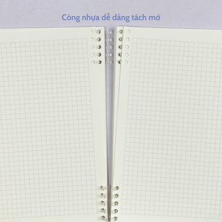 Sổ còng bìa lót màu Pastel Blank Book làm vở tập học sinh, planner, sổ ghi chép + Ruột Giấy BONZAI