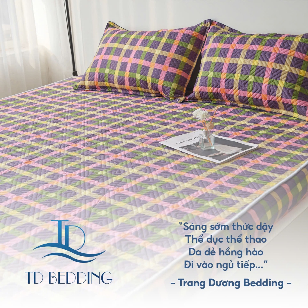 Bộ ga gối 3 món cotton Hàn Quốc trần bông , set 3 món ga gối trần bông bo chun cotton dày dặn mềm mại thoáng khí