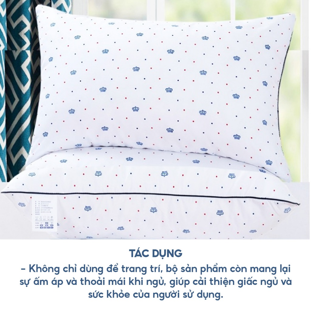 Ruột Gối Bông Gòn Trần Trám Cao Cấp Nhập Khẩu Êm Ái, Khánh Khuẩn Giúp Giấc Ngủ Thoải Mái