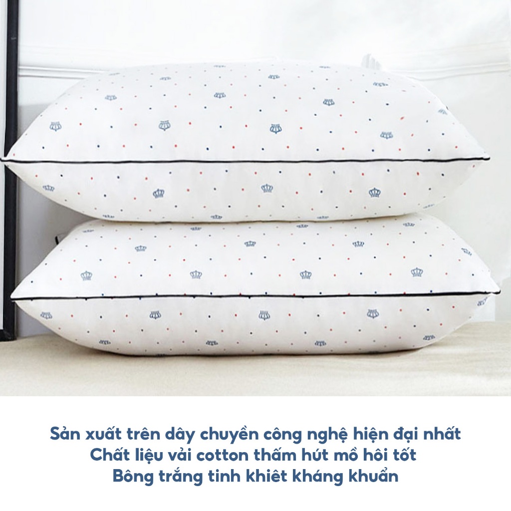 Ruột Gối Bông Gòn Trần Trám Cao Cấp Nhập Khẩu Êm Ái, Khánh Khuẩn Giúp Giấc Ngủ Thoải Mái