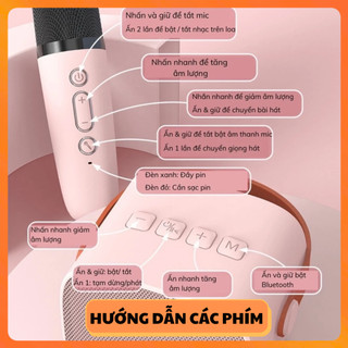 Loa Bluetooth Karaoke Mini K12 Không Dây, Âm Thanh Hay, Bass Chuẩn Tặng Kèm 2 Micro