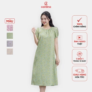 Đầm nữ CARDINA chất liệu lụa Hàn Châu cao cấp dáng suông trẻ trung, nữ tính 4VSL16
