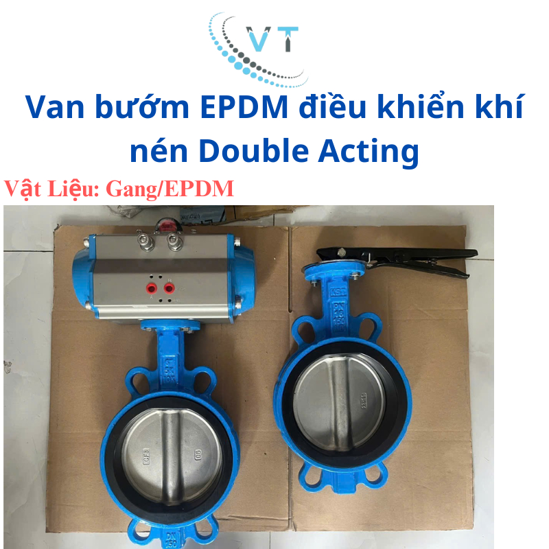 Van bướm EPDM điều khiển khí nén Double Acting