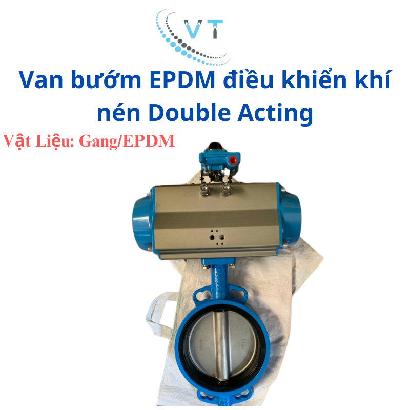 Van bướm EPDM điều khiển khí nén Double Acting