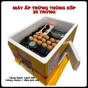 Máy Ấp Trứng 35 Trứng Thùng Xốp, Thùng ALu Viền Nhôm Chạy Dây Nhiệt Cacbon Ấp Gà, Vịt, Ngan, Ngỗng