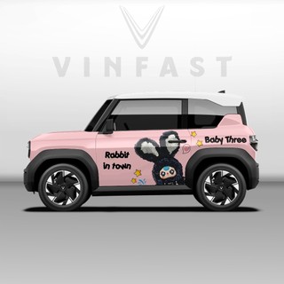Tem dán xe VF3 - Decal dán xe VF3 MẪU BABY THREE nhiều màu sắc  1 bộ dán 2 bên ( mẫu VF3 - 04 )