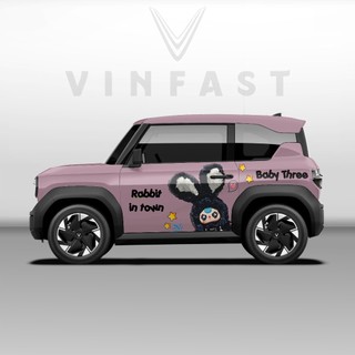 Tem dán xe VF3 - Decal dán xe VF3 MẪU BABY THREE nhiều màu sắc  1 bộ dán 2 bên ( mẫu VF3 - 04 )