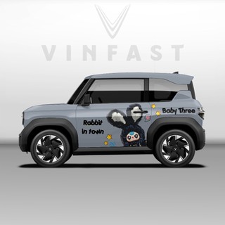 Tem dán xe VF3 - Decal dán xe VF3 MẪU BABY THREE nhiều màu sắc  1 bộ dán 2 bên ( mẫu VF3 - 04 )