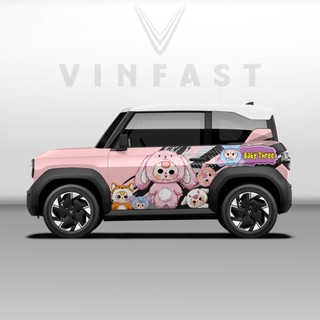 Tem dán xe VF3 - Decal dán xe VF3 MẪU BABY THREE nhiều màu sắc  1 bộ dán 2 bên ( mẫu VF3 - 05 )