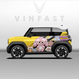Tem dán xe VF3 - Decal dán xe VF3 MẪU BABY THREE nhiều màu sắc  1 bộ dán 2 bên ( mẫu VF3 - 05 )
