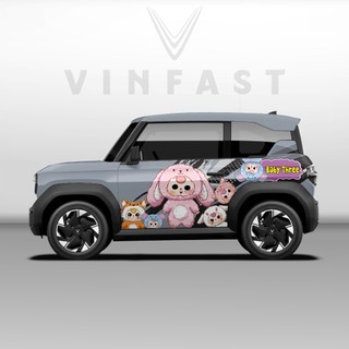Tem dán xe VF3 - Decal dán xe VF3 MẪU BABY THREE nhiều màu sắc  1 bộ dán 2 bên ( mẫu VF3 - 05 )