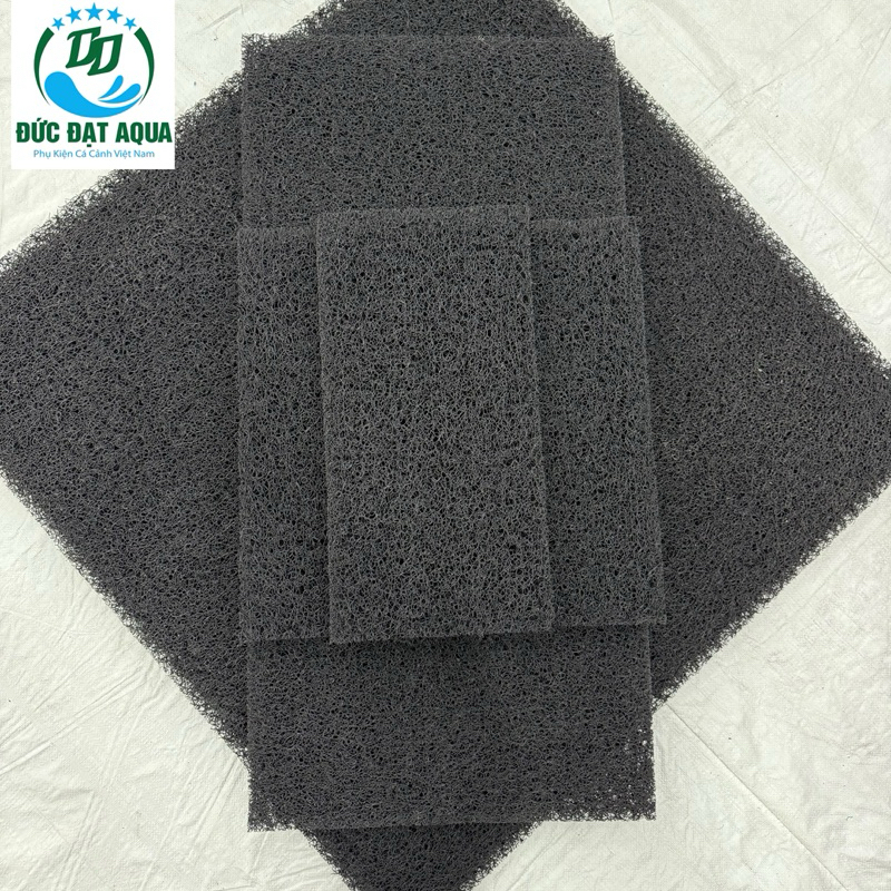 Jmat đen không keo loại 50x25cm 50x50cm, 50x100cm , 100cm x100cm dày 3,8cm vật liệu lọc hồ cá koi 7