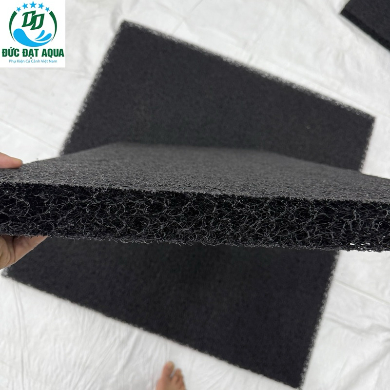 Jmat đen không keo loại 50x25cm 50x50cm, 50x100cm , 100cm x100cm dày 3,8cm vật liệu lọc hồ cá koi 8