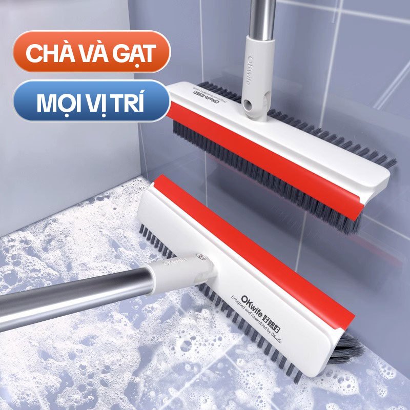 Ảnh Cây Chà Sàn Nhà Tắm OKwife AGW-3458 - Chổi Chà Sàn Và Gạt Nước 3 Trong 1, Chổi Cọ Nhà Vệ Sinh Thông Minh 3
