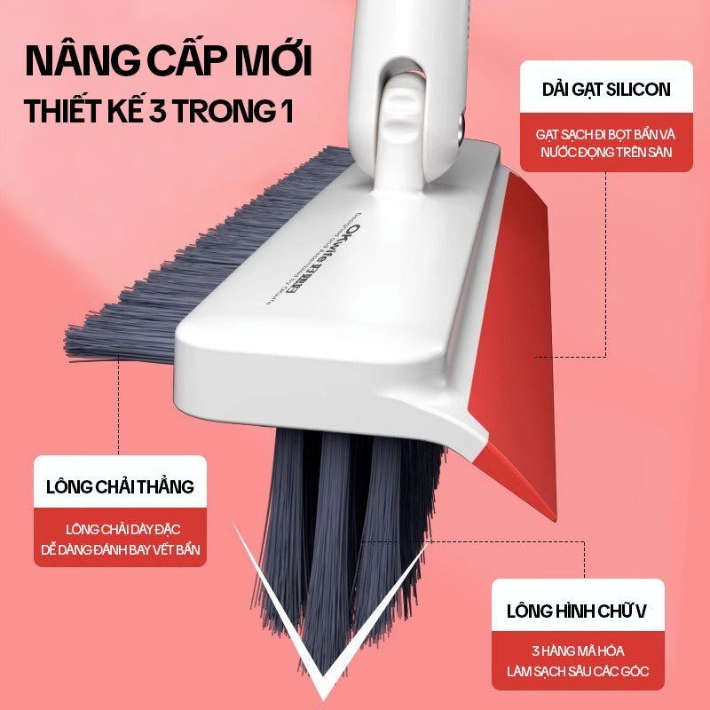 Ảnh Cây Chà Sàn Nhà Tắm OKwife AGW-3458 - Chổi Chà Sàn Và Gạt Nước 3 Trong 1, Chổi Cọ Nhà Vệ Sinh Thông Minh 2